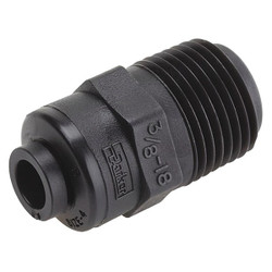 Trueseal Male Connector,3/8 in Tube Size FB6MC4-HBLK