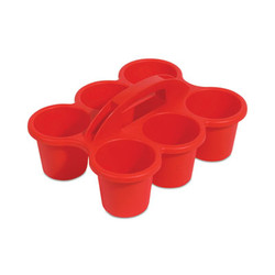 deflecto® Little Artist Antimicrobial Six-Cup Caddy, Red 39509RED