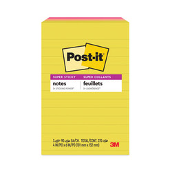 Post-it® Notes Super Sticky PAPER,3PADS/PK,90 SH,AST 7100269358