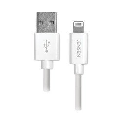 JENSEN® Lightning to USB Cable, 10 ft, White JAH7510V