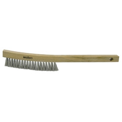 Plater's Brush, 4 X 18 Rows, Stainless Steel Wire Bristle, Wood Handle