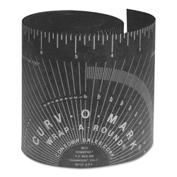 Wrap-A-Round Ruler, XX-Large, 5 in W, 9 ft L, Cold/Heat Resistant, Black