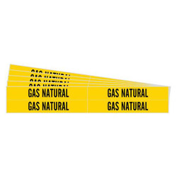 Brady Pipe Marker,Black,Gas Natural,PK5 83553-PK