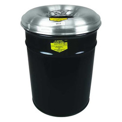 Justrite Cigarette Receptacle,4-1/2 gal.,Black 26624K