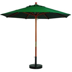 Grosfillex 7ft Wooden Market Umbrella, Forest Green 98942031