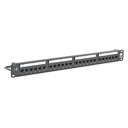 Hubbell Premise Wiring Patch Panel,Flat Panel,6 Category,Steel HP624