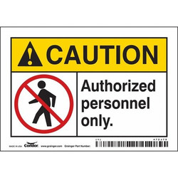 Condor Safety Sign,3.5in x 5in,Vinyl 472J79