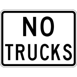 Lyle No Trucks Traffic Sign,18" x 24" R5-2P-24DA