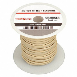 Tempco High Temp Lead Wire,18AWG,250ft,Natural LDWR-1041