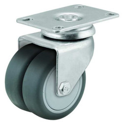 Colson Plate Caster,Swivel,Rubber,2 7/8"H DW02GRP100TLHK01