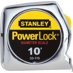 Stanley 33-115 PowerLock 1/4""x10' Pocket Tape Rule W/Diameter Scale