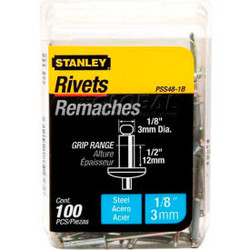 Stanley PSS48-1B Steel Rivets 1/8"" x 1/2"" 100 Pack