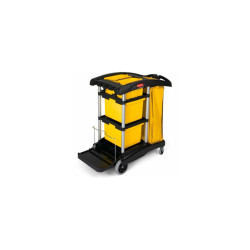 Rubbermaid Microfiber Janitor Cart, Black 9T73