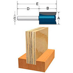 BOSCH 84602M 23/32"" 1/4"" Shank 3/4"" Cutting Edge Length Plywood Mortising Bit