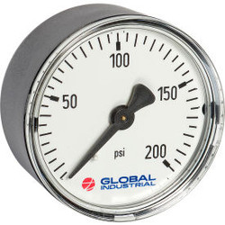 Global Industrial 2"" Pressure Gauge 100 PSI 1/4"" NPT CBM Plastic