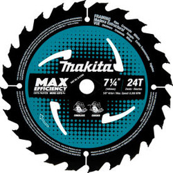 Makita Carbide-Tipped Max Effcy Ultra-Thin Kerf Circular Saw Blade 7-1/4""Dia 24