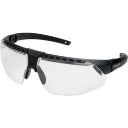 Uvex Avatar Hydroshield Safety Glasses Black Frame Clear Lens Scratch-Resistant
