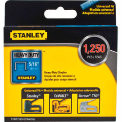 Stanley STHT71834  Heavy-Duty Narrow Crown Staples 5/16"" -1250 Pack
