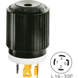 Bryant 71630NP TECHSPEC Plug L16-30 30A 3ph 480V AC Black/White