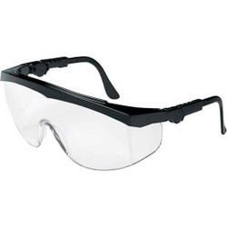 MCR Safety TK110 Crews Tomahawk Wraparound Safety Glasses Clear Lens Black Frame