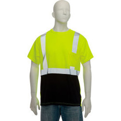 OccuNomix Class 2 Classic Black Bottom T-Shirt with Pocket Yellow L LUX-SSETPBK-