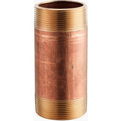 1-1/4 In. X 4-1/2 In. Lead Free Seamless Red Brass Pipe Nipple - 140 PSI - Sch.
