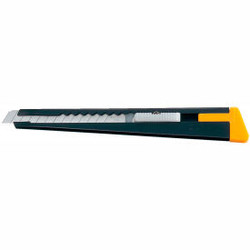 OLFA 180 Metal Body Slide Mechanism Utility Knife w/ Blade Snapper - Black/Yello
