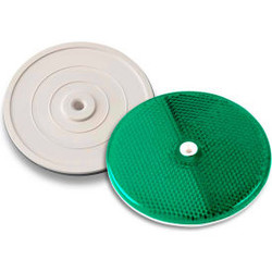 102230 3-1/4"" Green Centermount Reflector Plastic Backplate RT-90G