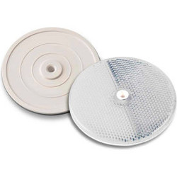 102227 3-1/4"" White Centermount Reflector Plastic Backplate RT-90W
