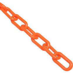 Global Industrial Plastic Chain Barrier 1-1/2""x50'L Safety Orange