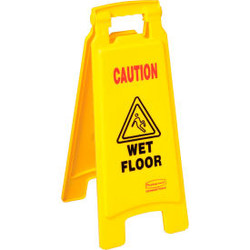 Rubbermaid 6112-77 Floor Sign 2 Sided - Caution Wet Floor