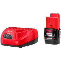 Milwaukee 48-59-2420 M12 12-Volt Lithium-Ion Compact Battery Pack 2.0Ah & Charge