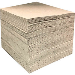 Global Industrial Universal Sorbent Pads Heavyweight 15""W x 18""L Gray 100/Pack