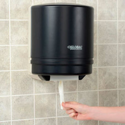 Global Industrial Center Pull Paper Towel Dispenser Smoke Gray/Beige