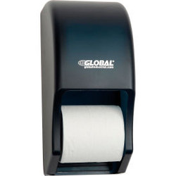 Global Industrial Plastic Standard Double Toilet Tissue Dispenser Two 5-1/4"" Ro