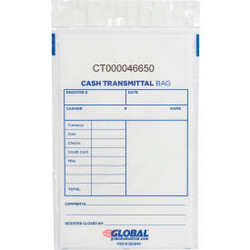 Global Industrial Cash Transmittal Bag 6""W x 9""H Clear 100/Pack