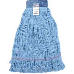 Global Industrial Medium Blue Looped Mop Head Wide Band