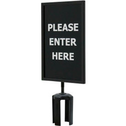 Queueway Acrylic Sign Double Sided ""Please Enter Here"" 7""Wx11""H Black/White