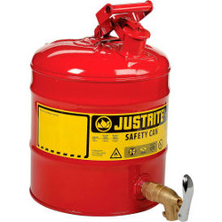 Justrite 5 Gallon Safety Shelf Can with Bottom Faucet 08902 7150150