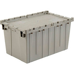 Global Industrial Plastic Attached Lid Shipping & Storage Container 25-1/4x16-1/