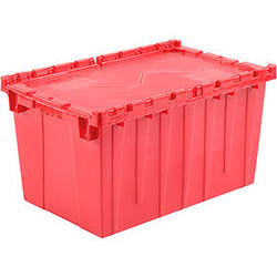 Global Industrial Plastic Attached Lid Shipping & Storage Container 25-1/4x16-1/