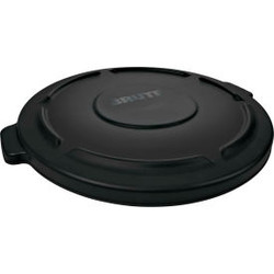 Brute Flat Lid For 44 Gallon Round Trash Container, Black - RCP264560BLA