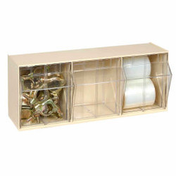 Quantum Tip Out Storage Bin QTB303 - 3 Compartments Ivory