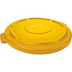 Flat Lid For 32 Gallon Round Trash Container - Yellow