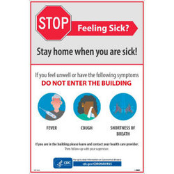 Stay Home When You Are Sick Poster 12"" X 18"" Vinyl