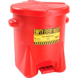 Eagle 6 Gallon Poly Waste Can W/ Foot Lever Red - 933FL