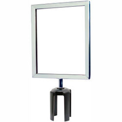 Tensabarrier Steel Sign Frame 8-1/2""Wx11""H Polished Chrome