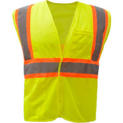 GSS Safety 1007 Standard Class 2 Two Tone Mesh Hook & Loop Safety Vest Lime Medi