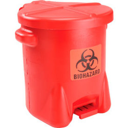 Eagle 14 Gallon Safety Poly Biohazardous Waste Can Red - 947BIO