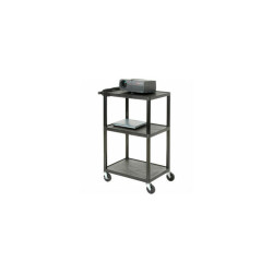 Plastic Audio Visual & Instrument Cart 32 X 24 X 54 Three Shelves